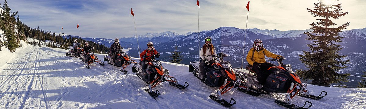 Canadian Snowmobile Adventures, Blackcomb Mountain, winter.